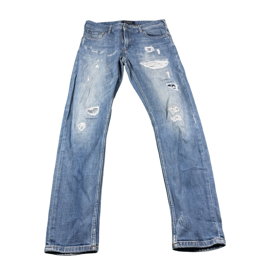 Scotch & Soda Skim Distressed Mens Tapered Jeans Blue 31X32